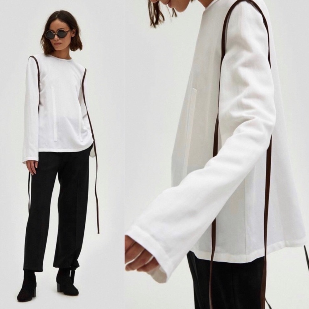 J.W. Anderson leather string detail blouse